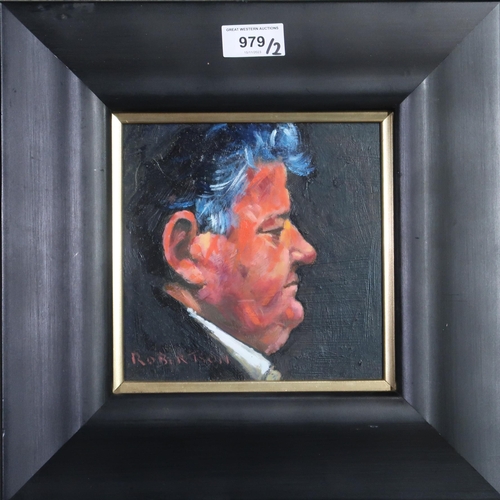 979 - DAVID ROBERTSON (SCOTTISH CONTEMPORARY) THE PORTRAIT OF ROBBIE COLTRANE Oil on board, sign... 