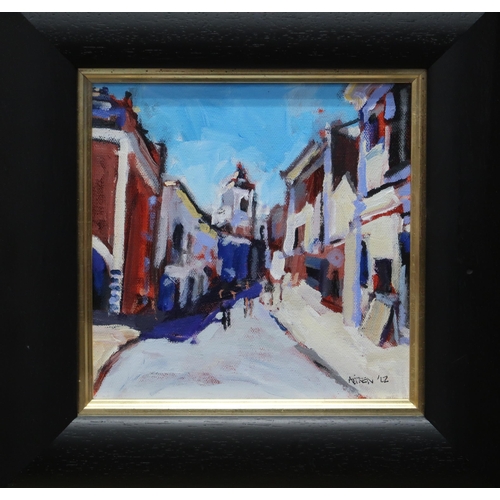 980 - MAIRI AITKEN (SCOTTISH CONTEMPORARY) STREET VIEW Oil on canvas, signed lower right, dated ... 