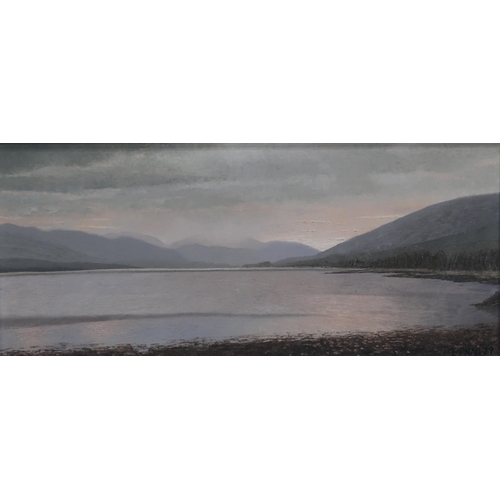 988 - IAN MCNABB (SCOTTISH CONTEMPORARY) SUNSET LOCH EIL Oil on board, signed lower right, dated... 