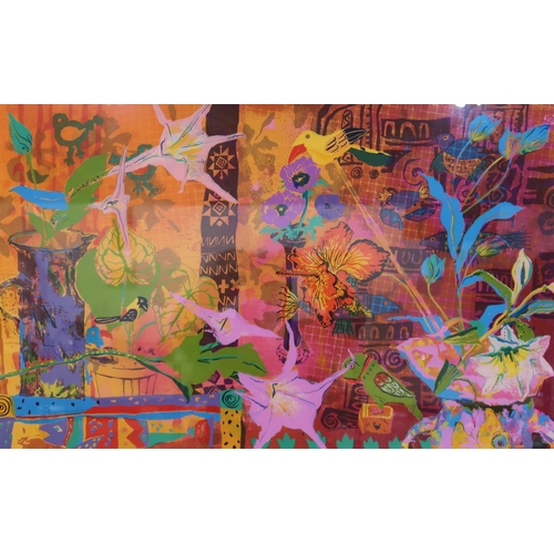 990 - CONTEMPORARY SCHOOL  TROPIC Print multiple, indistinctly signed lower right, 55 x 90c... 