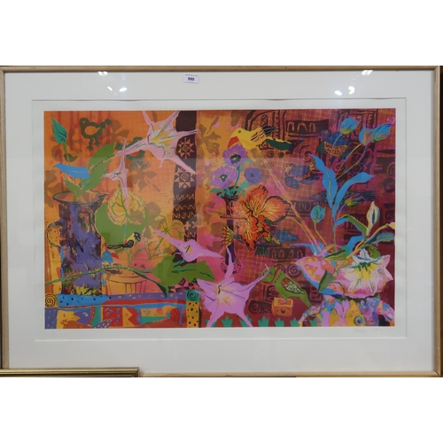 990 - CONTEMPORARY SCHOOL  TROPIC Print multiple, indistinctly signed lower right, 55 x 90c... 