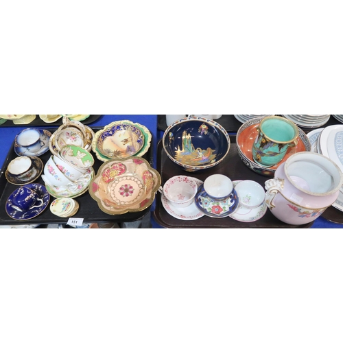 151 - A Royal Cauldon Blue Lagoon bowl, two Noritake gilt decorated dishes, a Meissen cabinet cup and sauc... 