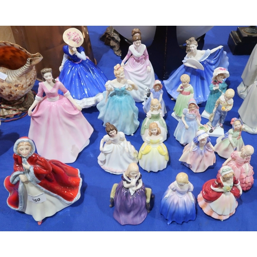 160 - A collection of Royal Doulton ladies and child figures