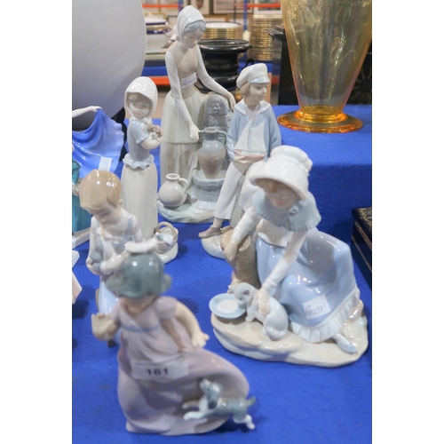 161 - A collection of Lladro and Nao figures