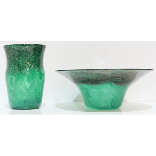 169 - A Strathearn glass vase and matching dish