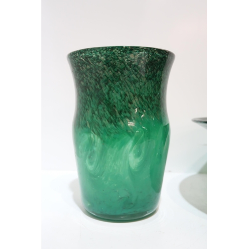 169 - A Strathearn glass vase and matching dish