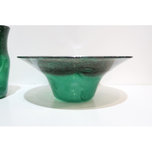 169 - A Strathearn glass vase and matching dish