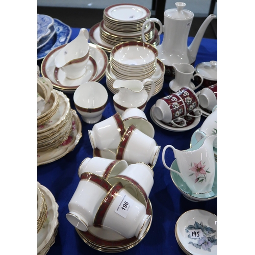 196 - A Royal Doulton Martinique pattern dinner service comprising plates, bowls, oval dishes, sauce turee... 