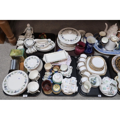 133 - A collection of assorted decorative ceramics, briefcase etc