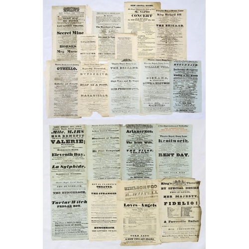 349 - A collection of 19th century theatre posters/playbills, to include examples for the Theatre Royal, C... 