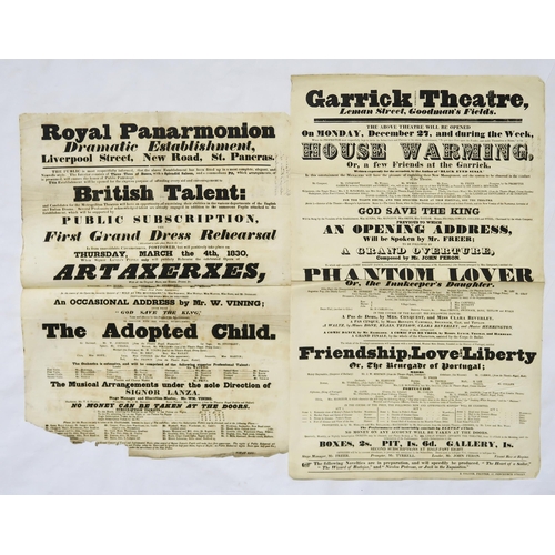 350 - A collection of 19th century theatre posters/playbills, to include large scale examples for the Garr... 