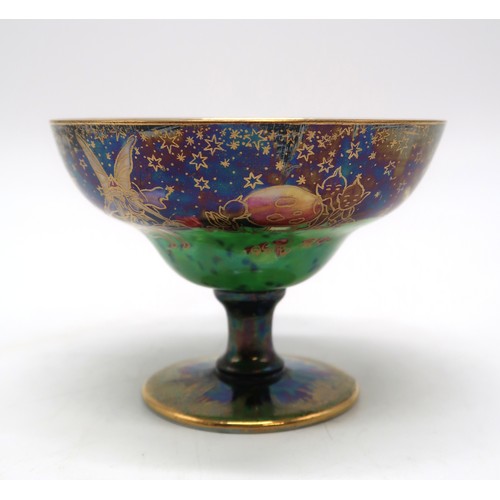 2186 - DAISY MAKEIG-JONES (1881-1941) FOR WEDGWOODA Fairyland lustre melba dish, in the Leapfrogging Elves ... 