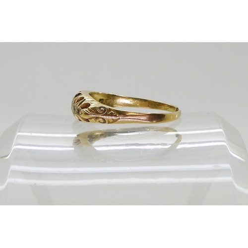 710 - An 18ct gold five  stone diamond ring (shank split) approx size O1/2 set with estimated approx ... 