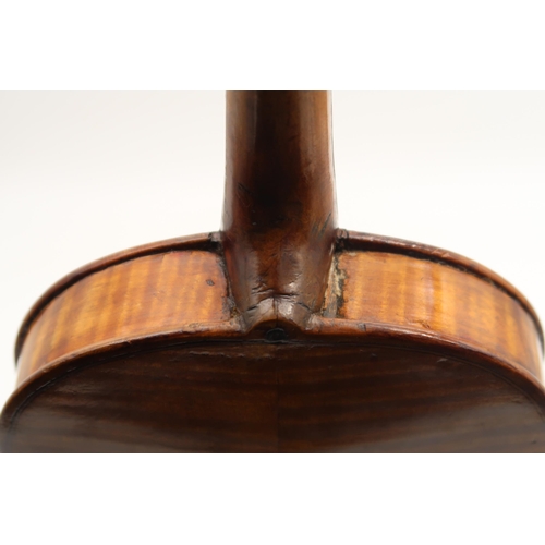 281 - A Scottish two piece back violin 35.5cm bearing label to the interior Charles Hudson 44 Cleland Stre... 