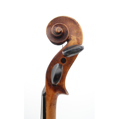 281 - A Scottish two piece back violin 35.5cm bearing label to the interior Charles Hudson 44 Cleland Stre... 