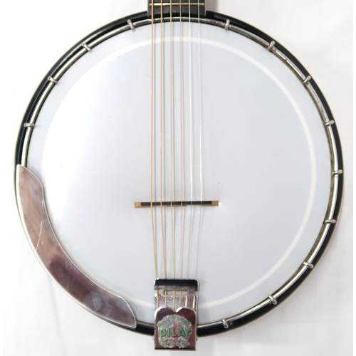 282 - An Eko six string guitar banjo, gitjo banjitar, stamped made in Italy to the headstock with a soft c... 