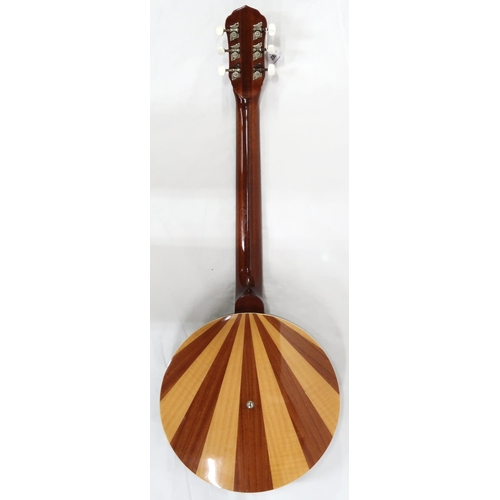 282 - An Eko six string guitar banjo, gitjo banjitar, stamped made in Italy to the headstock with a soft c... 