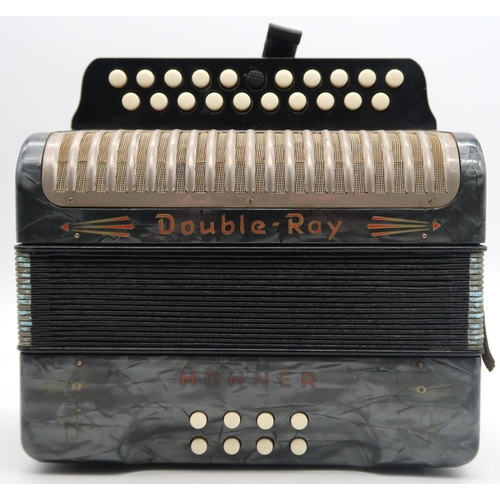 284 - HOHNER DOUBLE RAY a Hohner (Double Ray) Black Dot button accordion, 8 bass button 21 treble button i... 