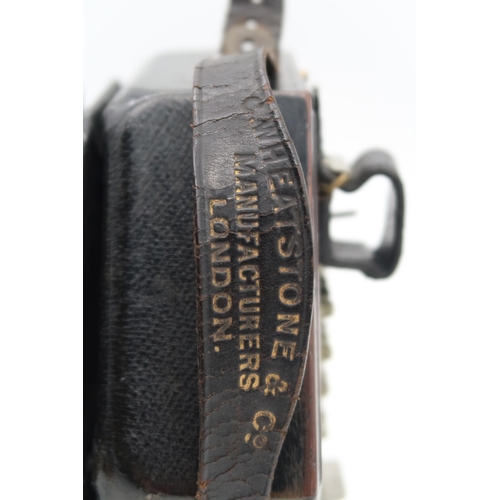 285 - C. WHEATSTONE & CO CONCERTINA circa 1920, pierced nickel plate ends, single valve, 48 button, 5 ... 