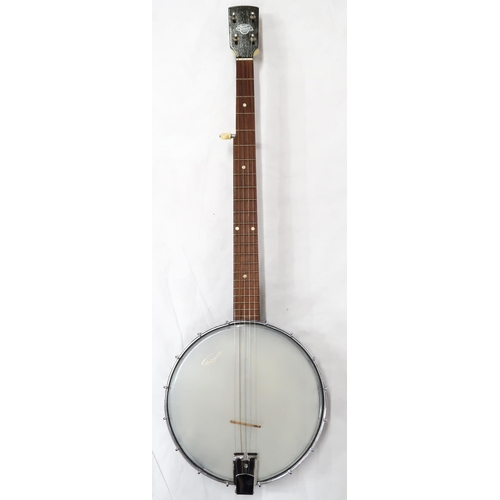 288 - A John Grey & Sons London five string banjo to include various accessories,  finger picks, ... 