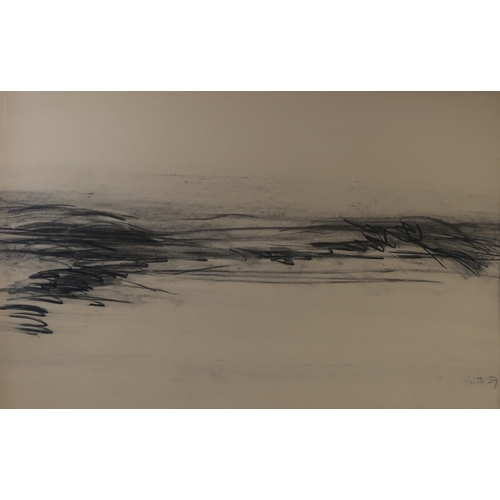 1013 - BRUCE TIPPETT (ENGLISH b.1933) ABSTRACTION VIII Charcoal on paper, signed lower right, dat... 