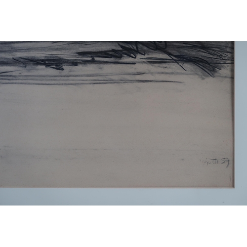 1013 - BRUCE TIPPETT (ENGLISH b.1933) ABSTRACTION VIII Charcoal on paper, signed lower right, dat... 