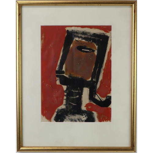 1014 - JOHN CHRISTOFOROU (ENGLISH 1921-2014) NED KELLY Possibly monotype, 23 x 17cm Title in... 