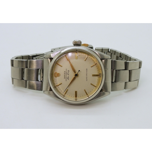 2940 - A ROLEX OYSTER AIR-KINGin stainless steel with cream dial, gold baton numerals and dauphin hands, th... 