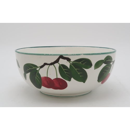 2170 - A COLLECTION OF WEMYSS CHERRY PAINTED POTTERYincluding a bowl, 19.5cm, a rectangular tray, 26cm long... 