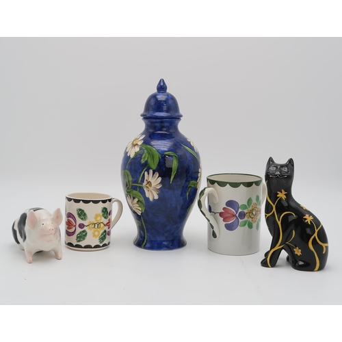 2174 - A COLLECTION OF GRISELDA HILL POTTERYincluding a limited edition black cat painted with daffodils, n... 