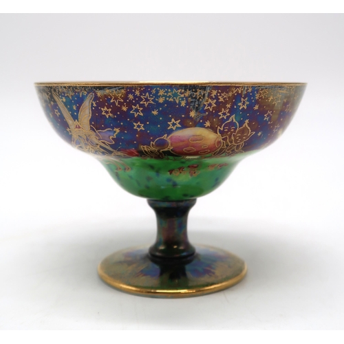 2186 - DAISY MAKEIG-JONES (1881-1941) FOR WEDGWOODA Fairyland lustre melba dish, in the Leapfrogging Elves ... 