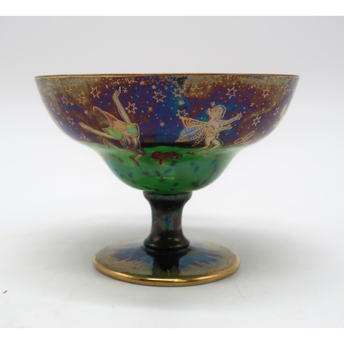 2186 - DAISY MAKEIG-JONES (1881-1941) FOR WEDGWOODA Fairyland lustre melba dish, in the Leapfrogging Elves ... 