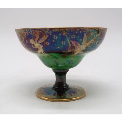 2186 - DAISY MAKEIG-JONES (1881-1941) FOR WEDGWOODA Fairyland lustre melba dish, in the Leapfrogging Elves ... 