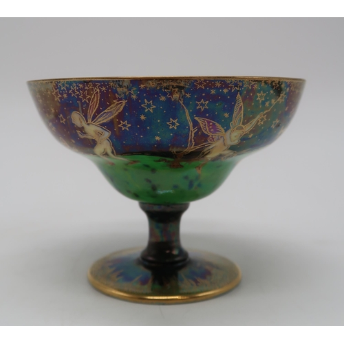 2186 - DAISY MAKEIG-JONES (1881-1941) FOR WEDGWOODA Fairyland lustre melba dish, in the Leapfrogging Elves ... 