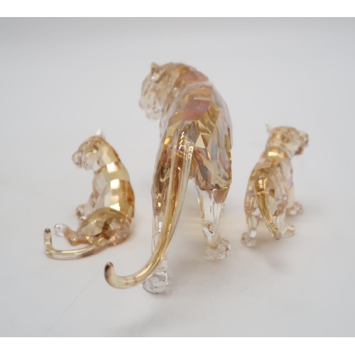 2215 - SWAROVSKI CRYSTAL ENDANGERED WILDLIFE SERIES FIGURES - TIGERScomprising mother and two cubs, designe... 