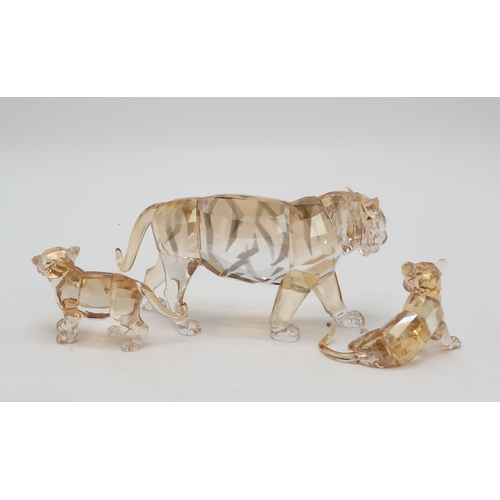 2217 - SWAROVSKI CRYSTAL ENDANGERED WILDLIFE SERIES FIGURES - TIGERScomprising mother and two cubs, designe... 