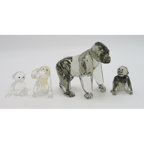 2219 - SWAROVSKI CRYSTAL ENDANGERED WILDLIFE SERIES FIGURES - GORILLAScomprising mother and  infant, design... 