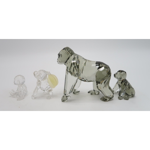 2219 - SWAROVSKI CRYSTAL ENDANGERED WILDLIFE SERIES FIGURES - GORILLAScomprising mother and  infant, design... 