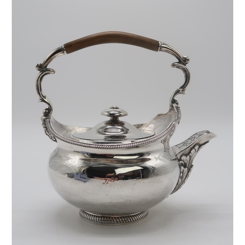 2410 - A GEORGE III SILVER TEAPOTby Robert Hennell I & Samuel Hennell, London 1807, of squat form, with... 