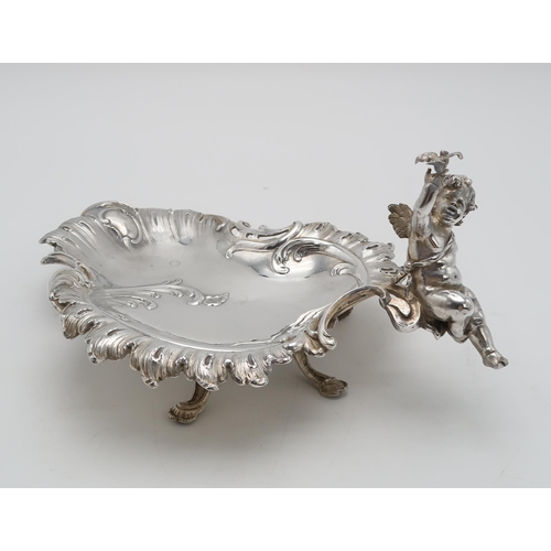 2427 - A GERMAN SILVER DISHby Lazarus Witwe Posen, stamped L. Posen, 800 standard, in the Rococo style, nat... 