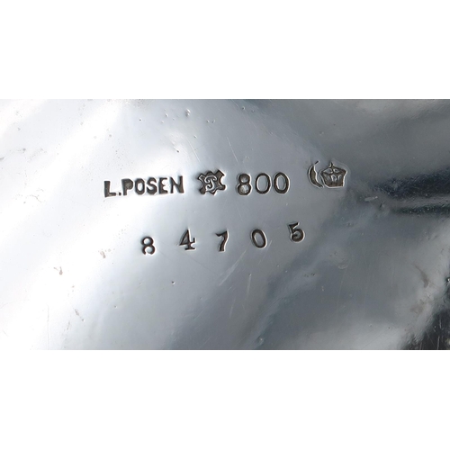 2427 - A GERMAN SILVER DISHby Lazarus Witwe Posen, stamped L. Posen, 800 standard, in the Rococo style, nat... 