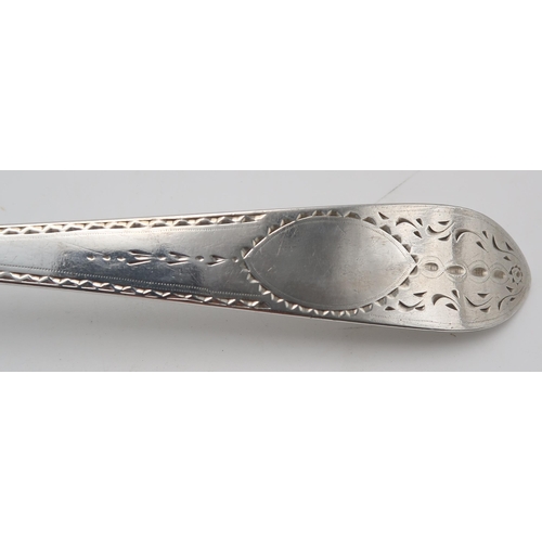 2429 - A PAIR OF GEORGE III IRISH SILVER SERVING SPOONSmaker's mark JK, Dublin 1798, in the Old English pat... 