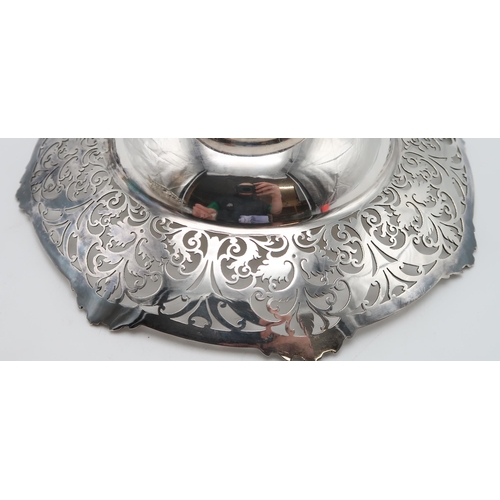 2434 - A GEORGE V SILVER FOOTED DISHby Charles Edward Nixon, Sheffield 1919, with geometric floral openwork... 