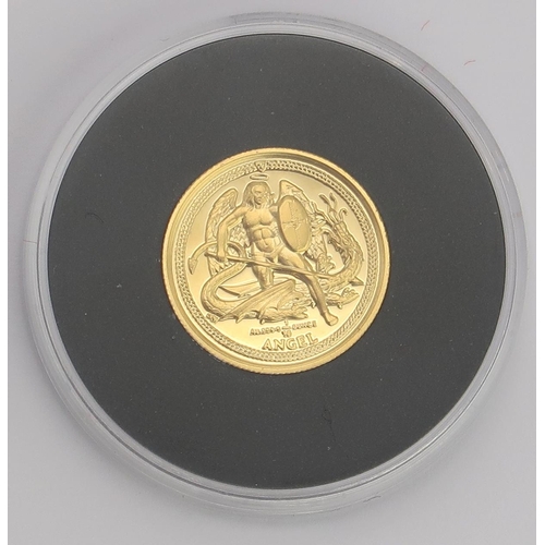 2489 - ELIZABETH II 2009 ISLE OF MAN 1/10 OZ ANGELObverse; bust of Elizabeth II facing right legend around ... 