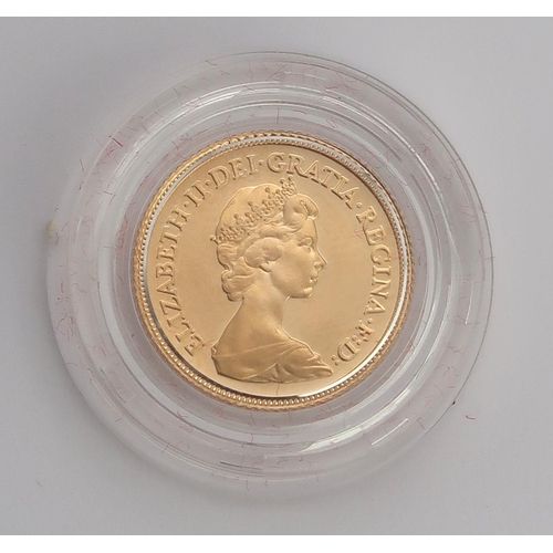 2491 - ELIZABETH II 1980 1/2 SOVEREIGN COINObverse; second crowned portrait of HM Queen Elizabeth II right,... 