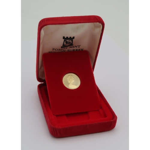 2492 - ELIZABETH II 1980 ISLE OF MAN 1/2 SOVEREIGN Obverse; bust facing right legend around ISLE OF MAN ELI... 