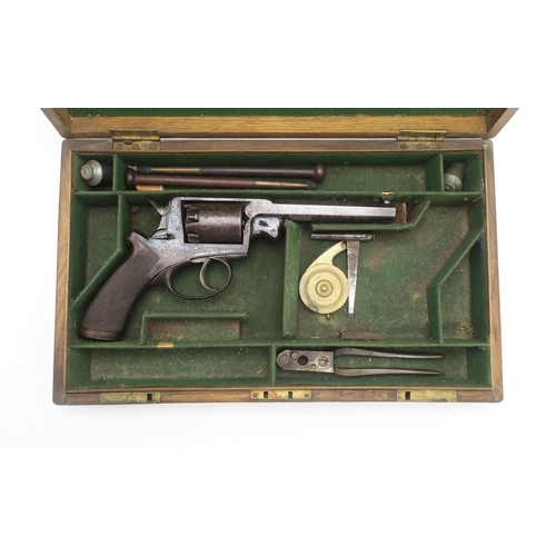 2552 - A CASED 54-BORE PERCUSSION BEAUMONT-ADAMS PATENT DOUBLE-ACTION FIVE-SHOT REVOLVERCirca-1855, serial ... 