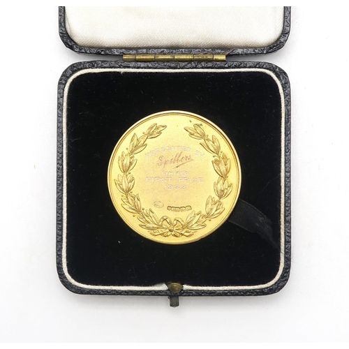 2606 - A 9ct GOLD SPILLERS LIMITED BAKING PRESENTATION MEDALCast By the Alexander Clark Co. Ltd., Birmingha... 