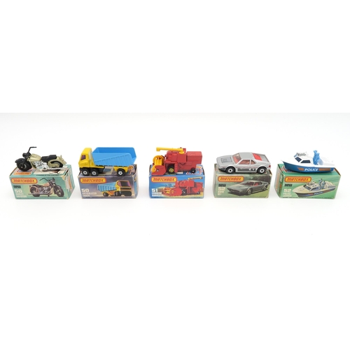 2614 - A COLLECTION OF BOXED LESNEY MATCHBOX SUPERFAST 1-75 SERIES MODEL VEHICLESComprising, 50 Harley Davi... 