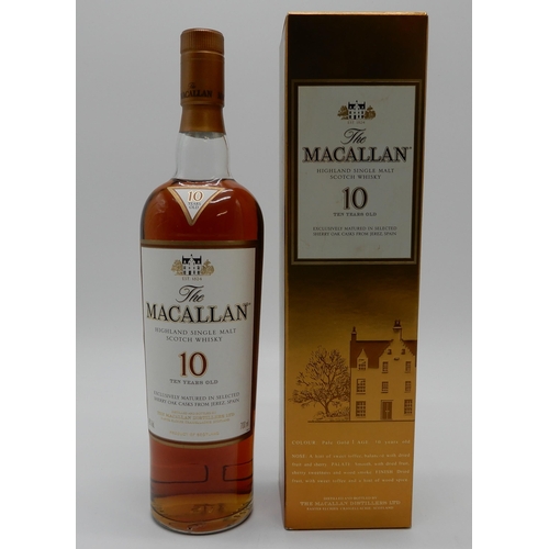 2682 - THE MACALLAN 10 YEARS OLDHighland Single Malt Scotch Whisky, 10 Years Old, Exclusively Matured In Se... 